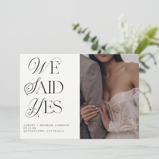 Invitation Nous Avons Dit Oui Photo Mariage Réception QR Code (Debout devant)