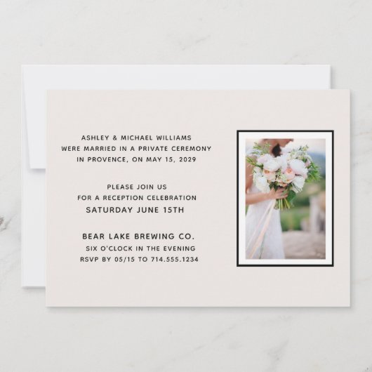 Invitation NOUS AVONS DIT OUI | Réception photo uniquement Bl (Dos)