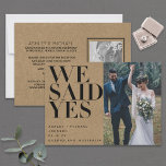 Invitation NOUS AVONS DIT OUI Rustic Chic 2 Réception Photo S<br><div class="desc">Ce chic Black & White We Said Yes Rustic Chic 2 Photo Réception Only Invitation est une excellente façon de faire savoir à vos amis et votre famille que vous avez fui, organisé une cérémonie secrète, ou mariage privé, et que vous voulez célébrer avec eux! L'avant de la carte est...</div>
