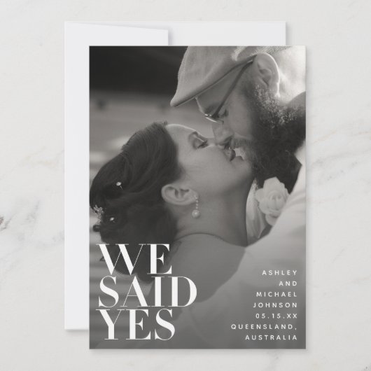 Invitation Nous Avons Dit Oui Vellum Overlay Mariage Faire-pa (Devant)