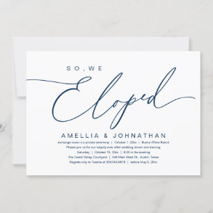 Invitation Nous Avons Donc Été, Parti De L'Élopement Romantiq