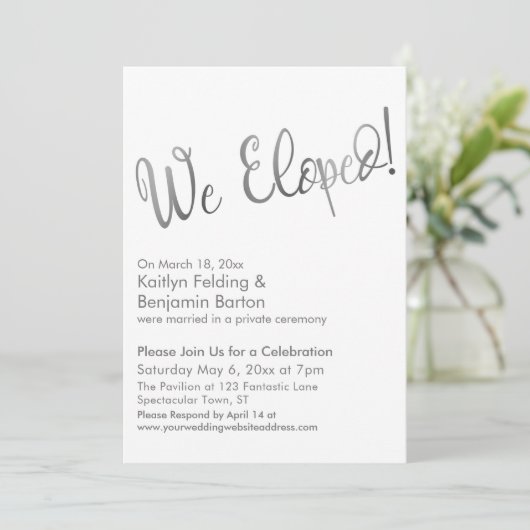 Invitation Nous Avons Échappé ! Célébration du Mariage du Sil (Debout devant)