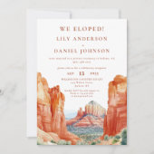 Invitation Nous avons Elopé Aquarelle Desert Rock Elopement P (Devant)