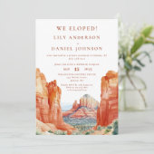 Invitation Nous avons Elopé Aquarelle Desert Rock Elopement P (Debout devant)