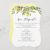 Invitation Nous avons Elopé Citrons Verdure Mariage Elopement (Devant / Derrière)
