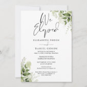 Invitation Nous Avons Elopé Floral Greenery Photo Party (Devant)