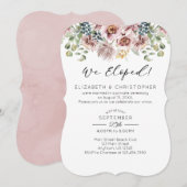 Invitation Nous Avons Elopé Mauve Peonies Floral Mariage Elop (Devant / Derrière)