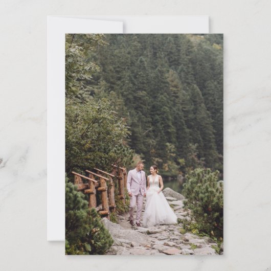 Invitation Nous avons Elopé Pine Forest Elopement Mariage Pho (Dos)