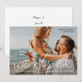 Invitation Nous avons Elopé Typographie Paysage Photo Faire-p (Devant / Derrière)