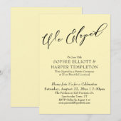 Invitation Nous Avons Été, Élégant Simple Pale Yellow Celebra (Devant / Derrière)