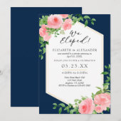 Invitation Nous Avons Été Elopement Mariage Floral Marine Ros (Devant / Derrière)