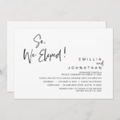 Invitation Nous Avons Été Élus, Parti Mariage Elopement (Devant / Derrière)
