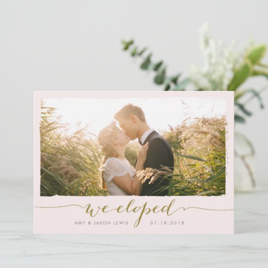Invitation Nous Avons Été | mariage photo faire-part, faux or (Debout devant)