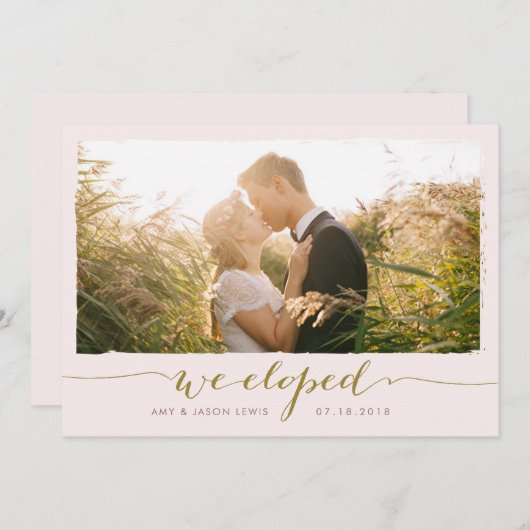 Invitation Nous Avons Été | mariage photo faire-part, faux or (Devant / Derrière)