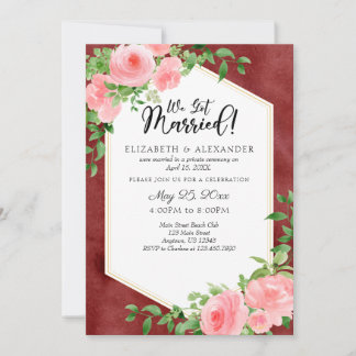 Invitation Nous Avons Été Mariés Mariage Floral Bourgogne