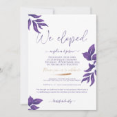 Invitation Nous Avons Été Violet Mariage Élégant (Devant)