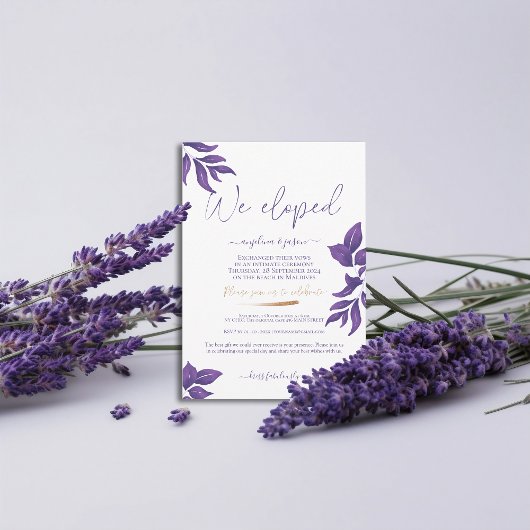 Invitation Nous Avons Été Violet Mariage Élégant