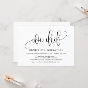 Invitation Nous avons fait, Célébration de mariage en fuite
