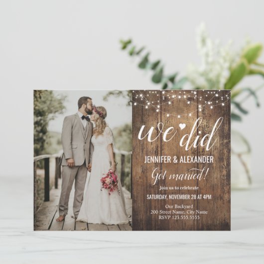 Invitation Nous Avons Fait La Réception De Mariage (Debout devant)