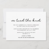 Invitation Nous avons fait le nœud annonce de mariage simple (Devant)