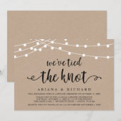 Invitation Nous avons fait le noeud, Fête de Mariage en Elope (Devant / Derrière)