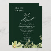 Invitation Nous Avons Fait Nous Avons Elopé Mariage Réception (Devant / Derrière)
