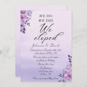 Invitation Nous Avons Fait Nous Avons Elopé Mariage Réception (Devant / Derrière)