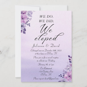 Invitation Nous Avons Fait Nous Avons Elopé Mariage Réception