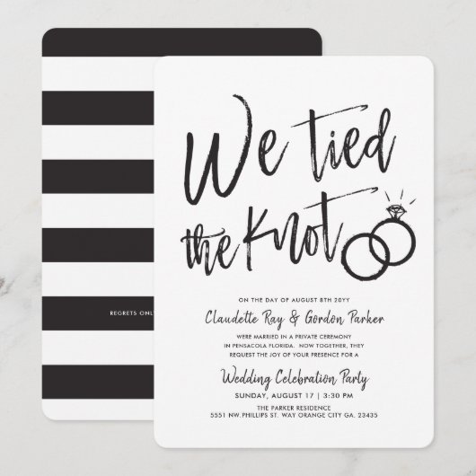 Invitation Nous avons fait un nœud | Scénario | Fête de maria (Devant / Derrière)