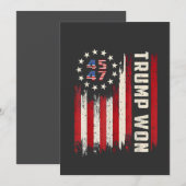 Invitation Nous avons gagné INAUGURATION TRUMP Drapeau améric (Devant / Derrière)