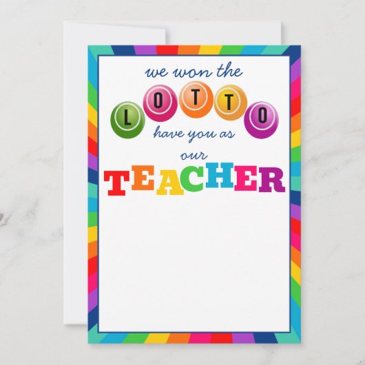 Invitation Nous avons gagné le Lotto en vous ayant comme cade (Devant)