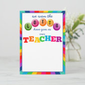 Invitation Nous avons gagné le Lotto en vous ayant comme cade (Debout devant)