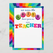 Invitation Nous avons gagné le Lotto en vous ayant comme cade (Devant / Derrière)