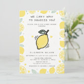 Invitation Nous avons hâte de vous presser Baby Shower Citron (Debout devant)