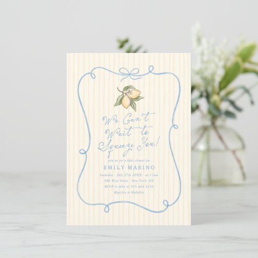 Invitation Nous avons hâte de vous presser Fête de Bébé au Ci (Debout devant)