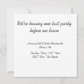 Invitation Nous Avons Le Parti Du Déplacement (Dos)