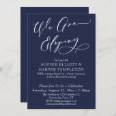 Invitation Nous Avons L'Eloping, Simple Célébration Bleue Mar (Devant / Derrière)