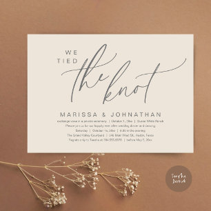 Invitation Nous Avons Lié Le Dîner Romantique Mariage Elopeme