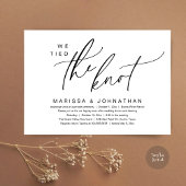 Invitation Nous Avons Lié Le Dîner Romantique Mariage Elopeme