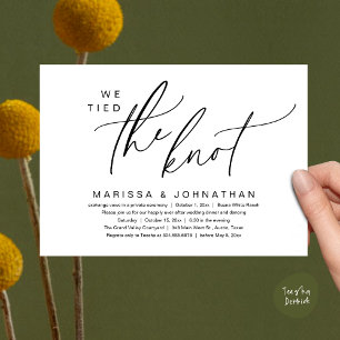Invitation Nous Avons Lié Le Dîner Romantique Mariage Elopeme