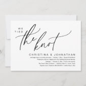 Invitation Nous Avons Lié Le Dîner Romantique Mariage Elopeme (Devant)