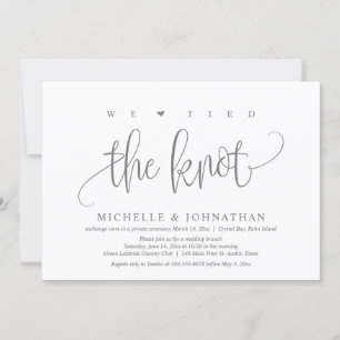 Invitation Nous Avons Lié Le Knot, Mariage Elopement Party In