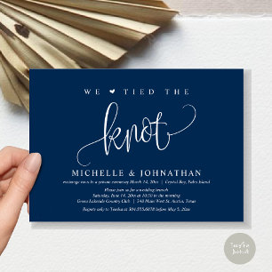 Invitation Nous Avons Lié Le Knot, Mariage Elopement Party In