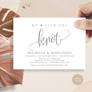 Invitation Nous Avons Lié Le Knot, Mariage Elopement Party In