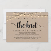Invitation Nous Avons Lié Le Knot, Rustique Dîner Mariage Elo (Devant)
