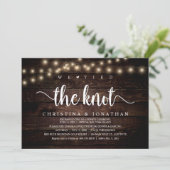 Invitation Nous Avons Lié Le Knot, Rustique Dîner Mariage Elo (Debout devant)