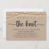 Invitation Nous Avons Lié Le Knot, Rustique Dîner Mariage Elo (Devant)