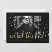 Invitation Nous avons lié le Mariage de script Knot Gold (Devant)