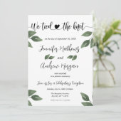 Invitation Nous avons lié le noeud | Réception de mariage pho (Debout devant)