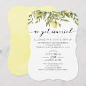 Invitation Nous Avons Marié Citrons Vert Mariage Elopement (Devant / Derrière)